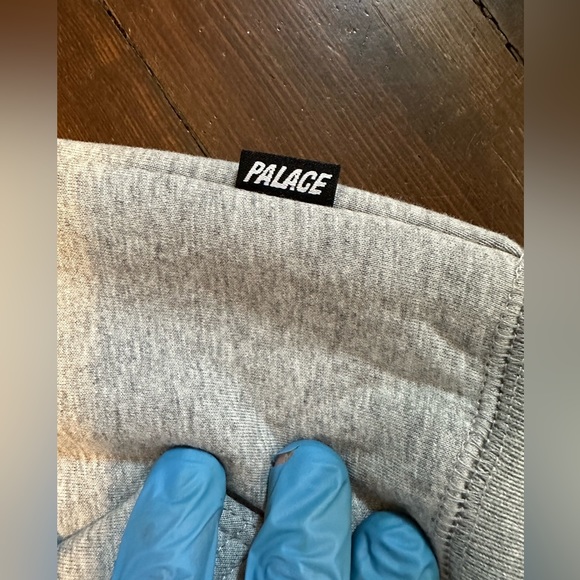 NWT 2023 PALACE FACEMASK SHEARLING THERMAL ZIP HOODIE GREY SZ. SMALL - Picture 11 of 16
